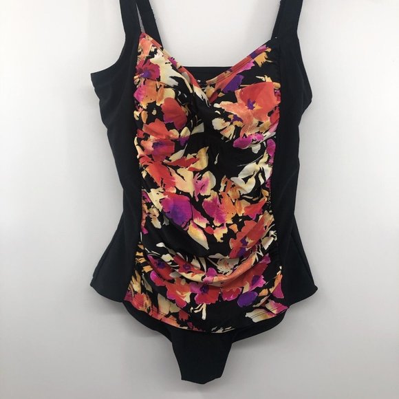 Tropical Escape Swimsuit Womens 12 Used Floral One Piece - Picture 2 of 16